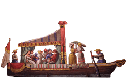 Détail de la course de gondoles des Salons Vénitiens