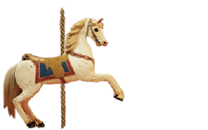 Détail d'un des chevaux du manège du Musée des Arts Forains